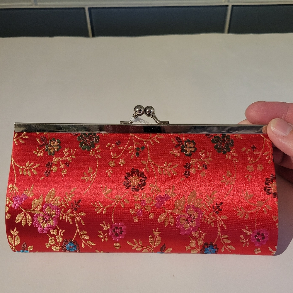 Red Satin mini clutch